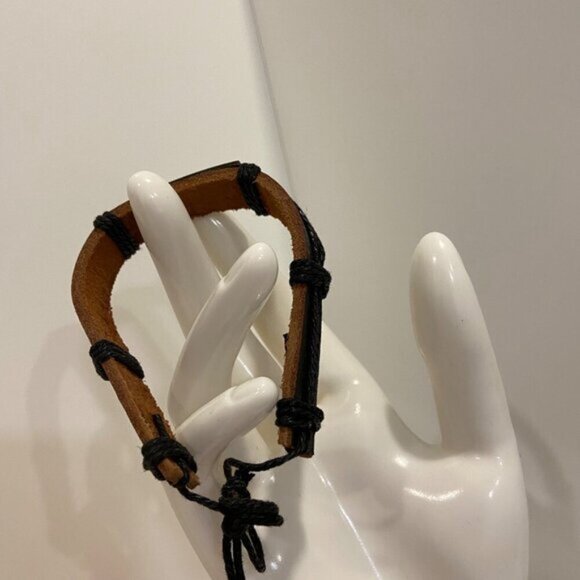 Adjustable Believe Bracelet made of genuine Leather Metal Plate - Picture 9 of 11